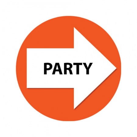Bewegwijzering party stickers oranje 4 st