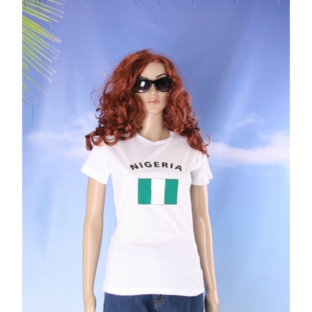 Nigeria t-shirt met Nigeriaanse vlag print voor dames