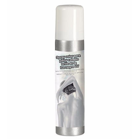 Guirca Haarspray/bodypaint spray - 2x kleuren - wit en paars - 75 ml