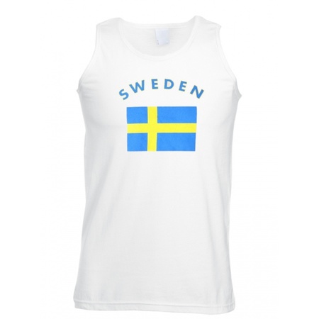 Zweden tanktop met Zweedse vlag print
