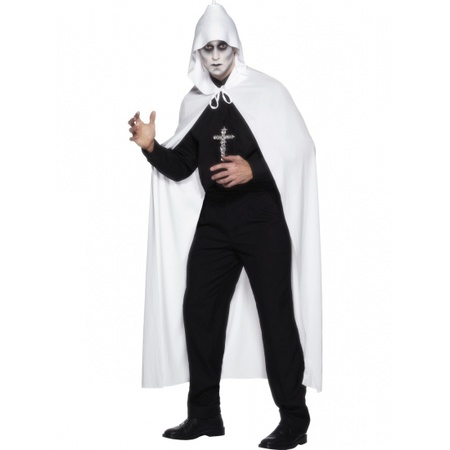 Witte spook cape 119 cm