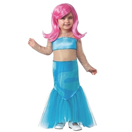 Mermaid dress for girls with wig
