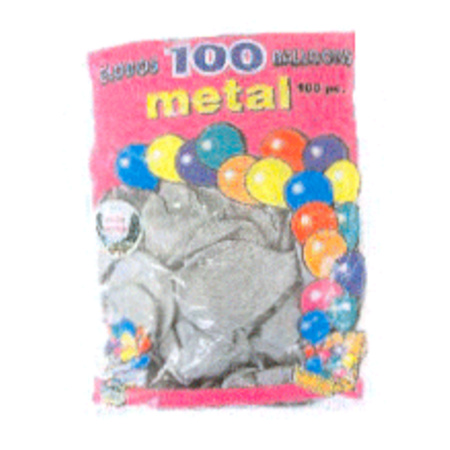 Carnaval ballonnen zilverkleurig 100 stuks