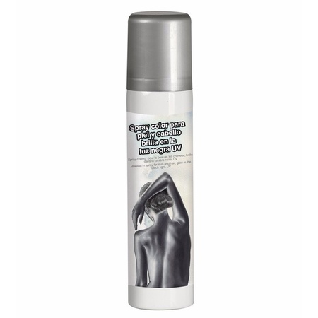 Zilveren bodypaint spray/body- en haarspray