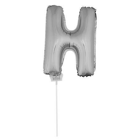 Zilveren opblaasbare letter ballon H