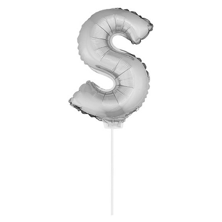 Zilveren opblaasbare letter ballon  S