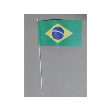 Papieren zwaaivlaggetjes Brazilie 12 x 24 cm