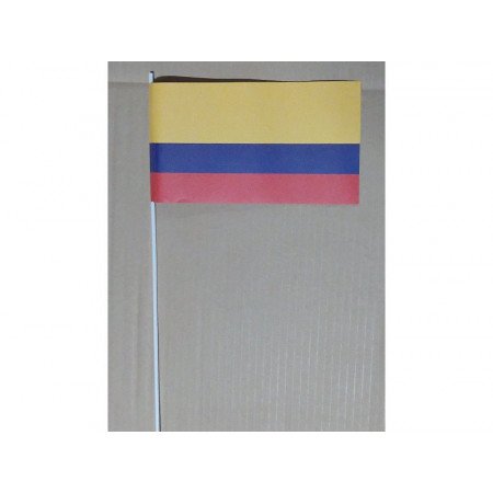 Papieren zwaaivlaggetjes Colombia 12 x 24 cm