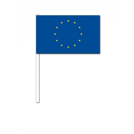 Papieren zwaaivlaggetjes Europa 12 x 24 cm