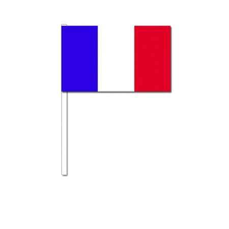 Papieren zwaaivlaggetjes Frankrijk 12 x 24 cm