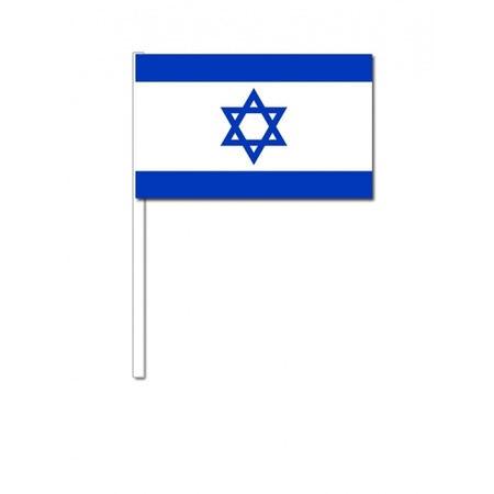 Papieren zwaaivlaggetjes Israel 12 x 24 cm
