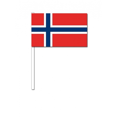 Papieren zwaaivlaggetjes Noorwegen 12 x 24 cm