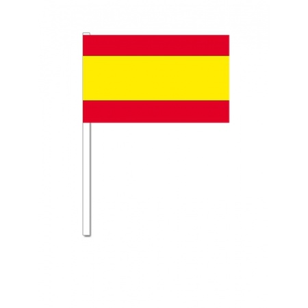 Feestartikelen zwaaivlaggetjes Spanje 12 x 24 cm