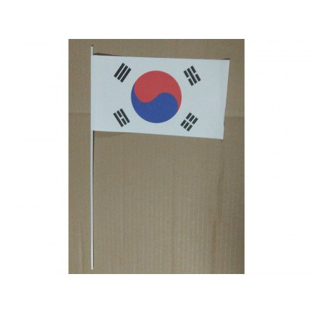 Papieren zwaaivlaggetjes Zuid Korea 12 x 24 cm