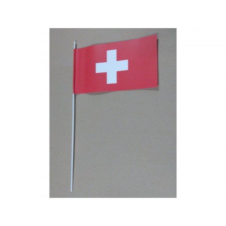 Papieren zwaaivlaggetjes Zwitserland 12 x 24 cm