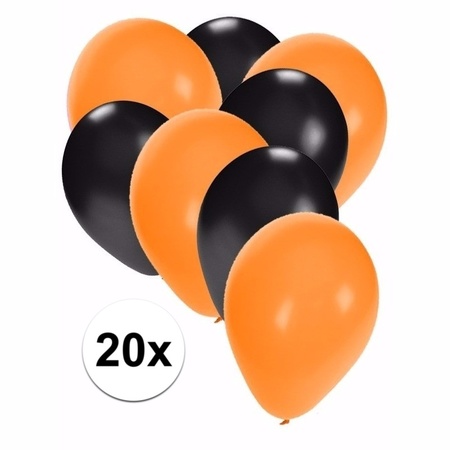 Black and orange Halloween balloons 20x