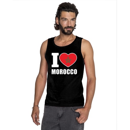 Zwart I love Marokko fan singlet shirt/ tanktop heren