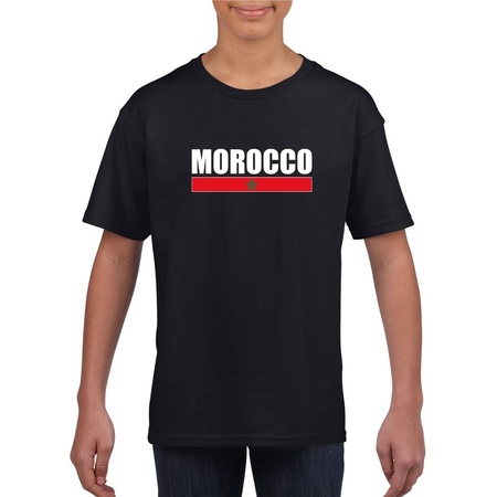 Zwart Marokko supporter t-shirt voor kinderen