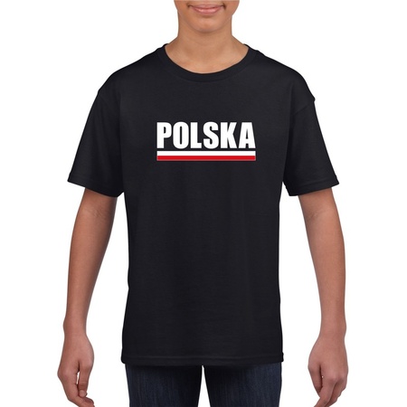 Zwart Polen supporter t-shirt voor kinderen