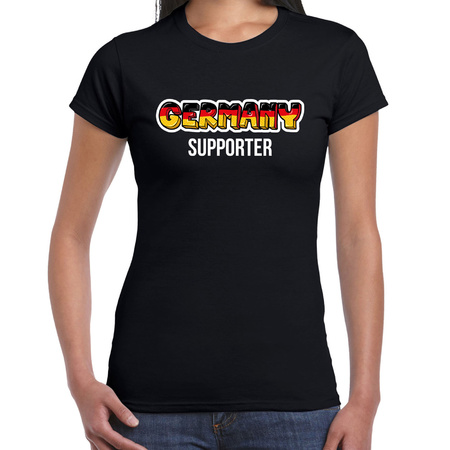 Zwart t-shirt Germany / Duitsland supporter EK/ WK voor dames