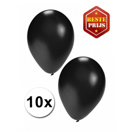 20x Helium ballonnen zwart/oranje 27 cm + helium tank/cilinder