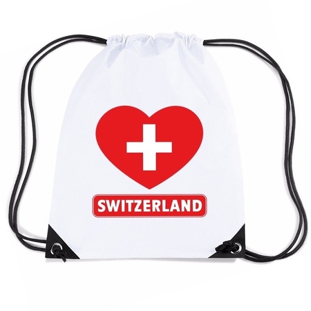 Switzerland heart flag nylon bag 