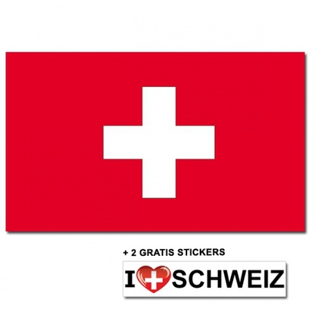 Zwitserse vlag + 2 gratis stickers